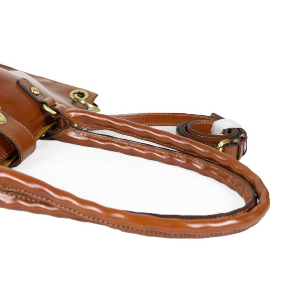 Patricia Nash Brown Tan Marseille Leather Grommet Tote Purse Shoulder Bag - Picture 9 of 16